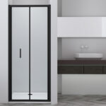 Kabina prysznicowa Solid 100x80 czarna drzwi składane