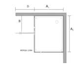 Kabina prysznicowa 80x100 czarna lewa transparent