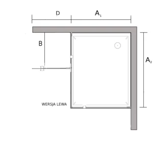 Kabina prysznicowa 80x100 czarna lewa transparent