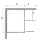 Kabina prysznicowa 80x100 czarna prawa transparent