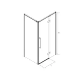 Kabina prysznicowa 80x100 czarna prawa transparent