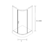 kabina-jednoskrzydłowa-przód-BK501R-480x480 Kabina prysznicowa 80x80 kwadratowa z powłoką CleanGLASS