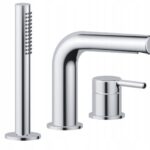 EXCELLENT-PI-BATERIA-WANNOWA-3-OTWOROWA-CHROM-AREX-1234CR PI BATERIA WANNOWA STOJĄCA 3-OTWOROWA KOMPLETNA WRAZ Z ZESTAWEM NATRYSKOWYM