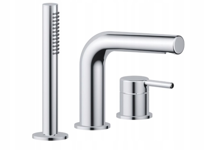 EXCELLENT-PI-BATERIA-WANNOWA-3-OTWOROWA-CHROM-AREX-1234CR PI BATERIA WANNOWA STOJĄCA 3-OTWOROWA KOMPLETNA WRAZ Z ZESTAWEM NATRYSKOWYM